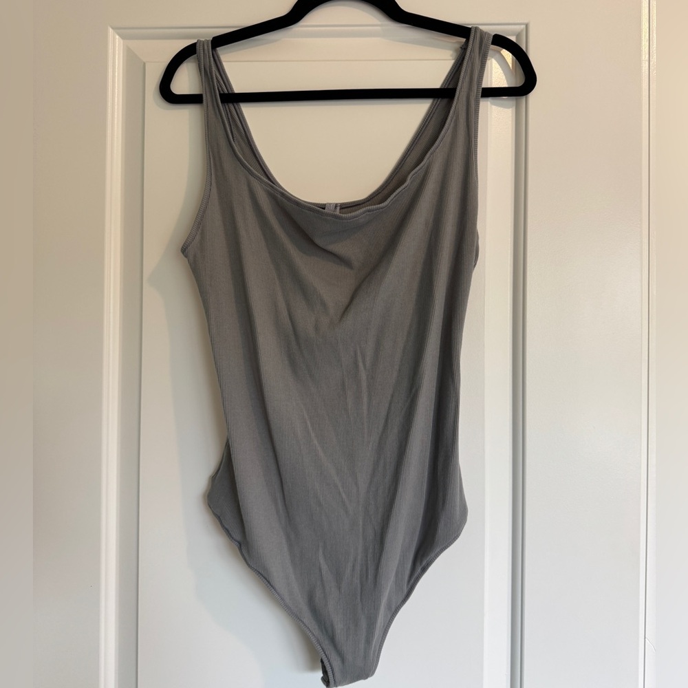 SKIMS Ribbed Stretch Cotton Thong Bodysuit